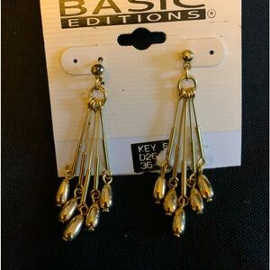 Basic Editions gold tone dangle pierced earrings
